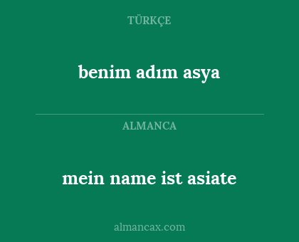 benim adım asya - mein name ist asiate
