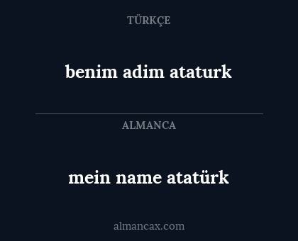 benim adim ataturk - mein name atatürk