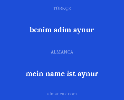 benim adim aynur - mein name ist aynur