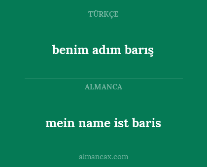 benim adım barış - mein name ist baris