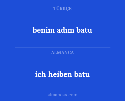benim adım batu - ich heiben batu