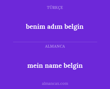 benim adım belgin - mein name belgin