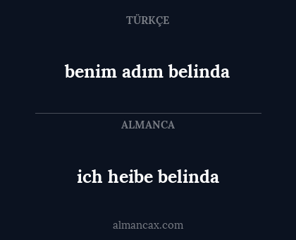 benim adım belinda - ich heibe belinda
