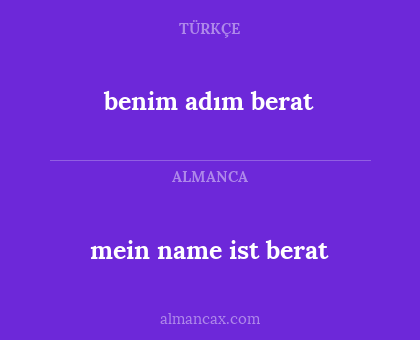 benim adım berat - mein name ist berat