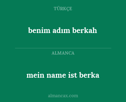 benim adım berkah - mein name ist berka