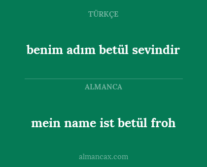 benim adım betül sevindir - mein name ist betül froh