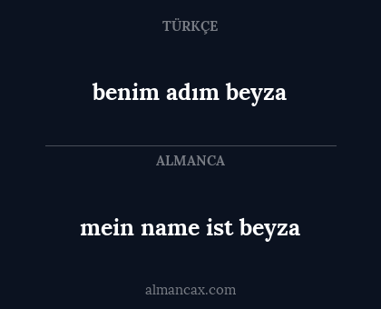 benim adım beyza - mein name ist beyza