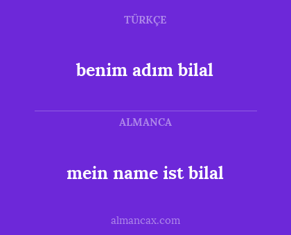 benim adım bilal - mein name ist bilal