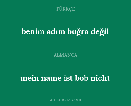 benim adım buğra değil - mein name ist bob nicht