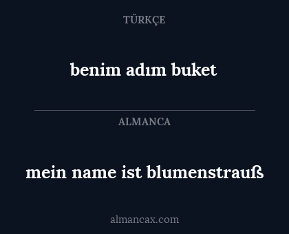 benim adım buket - mein name ist blumenstrauß