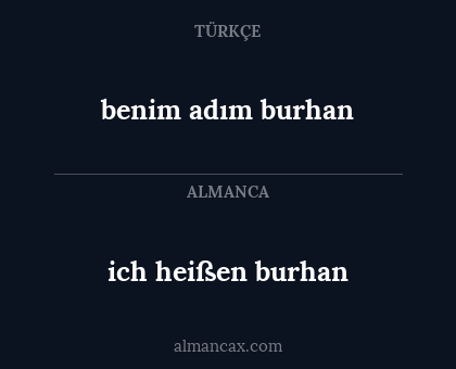 benim adım burhan - ich heißen burhan
