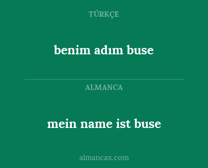 benim adım buse - mein name ist buse