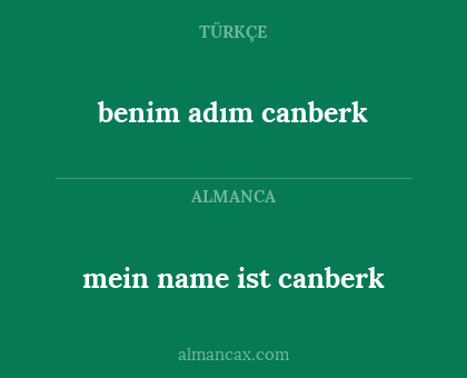 benim adım canberk - mein name ist canberk