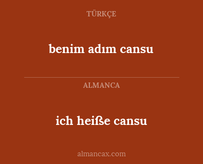 benim adım cansu - ich heiße cansu