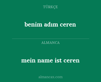 mein name ist ceren - benim adım ceren