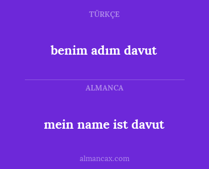 benim adım davut - mein name ist davut