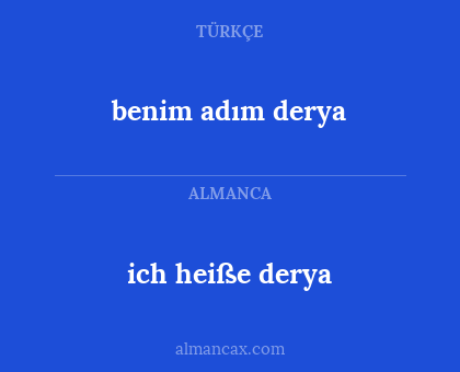 benim adım derya - ich heiße derya