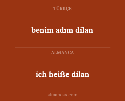 benim adım dilan - ich heiße dilan