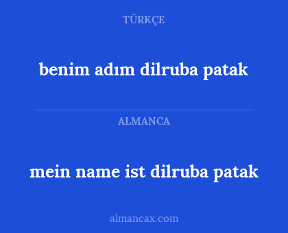 mein name ist dilruba patak - benim adım dilruba patak