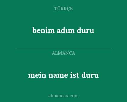benim adım duru - mein name ist duru