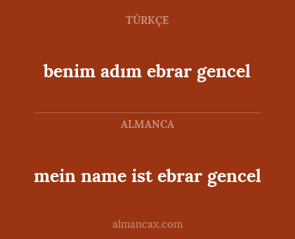 benim adım ebrar gencel - mein name ist ebrar gencel