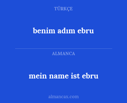 benim adım ebru - mein name ist ebru
