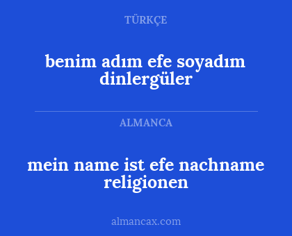 mein name ist efe nachname religionen - benim adım efe soyadım dinlergüler