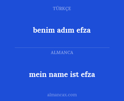 benim adım efza - mein name ist efza