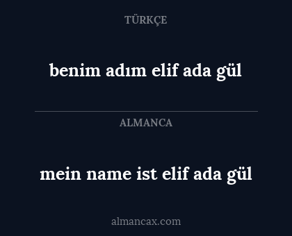 benim adım elif ada gül - mein name ist elif ada gül