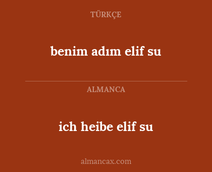 benim adım elif su - ich heibe elif su