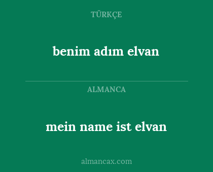 benim adım elvan - mein name ist elvan