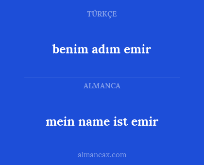 benim adım emir - mein name ist emir