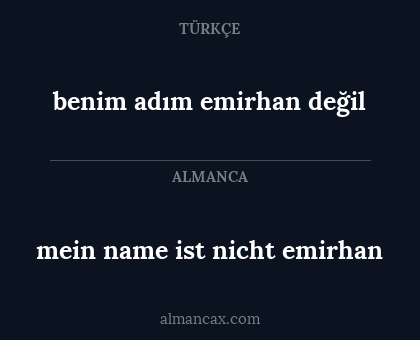 mein name ist nicht emirhan - benim adım emirhan değil