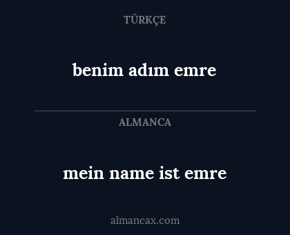 benim adım emre - mein name ist emre