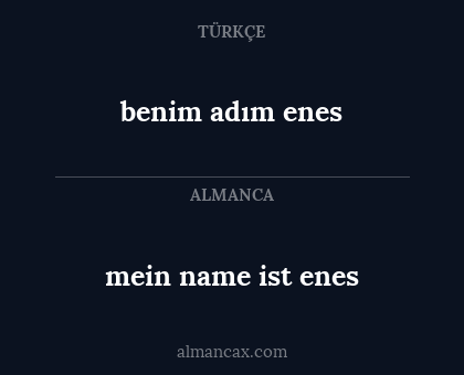benim adım enes - mein name ist enes