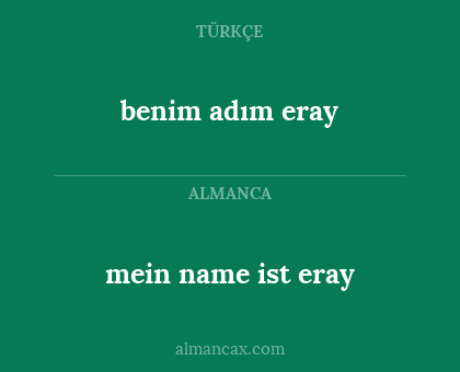 benim adım eray - mein name ist eray