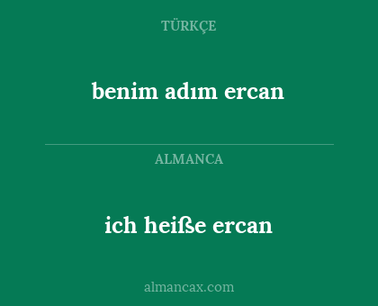 benim adım ercan - ich heiße ercan