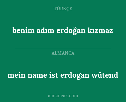 benim adım erdoğan kızmaz - mein name ist erdogan wütend