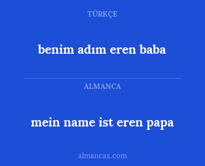 benim adım eren baba - mein name ist eren papa