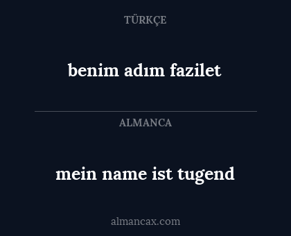 mein name ist tugend - benim adım fazilet