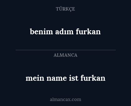 benim adım furkan - mein name ist furkan