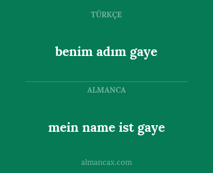 benim adım gaye - mein name ist gaye