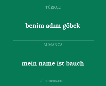 mein name ist bauch - benim adım göbek