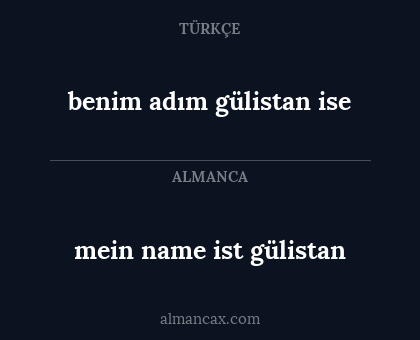 benim adım gülistan ise - mein name ist gülistan