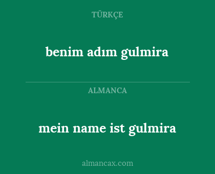 benim adım gulmira - mein name ist gulmira