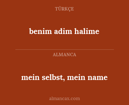benim adim halime - mein selbst, mein name
