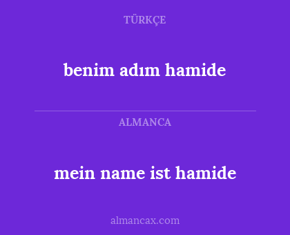 benim adım hamide - mein name ist hamide
