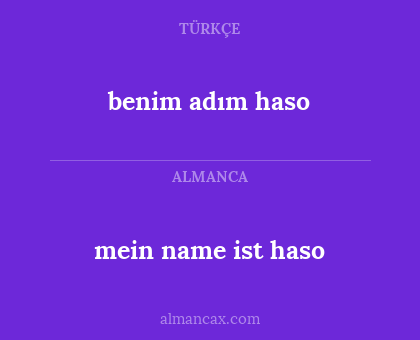benim adım haso - mein name ist haso