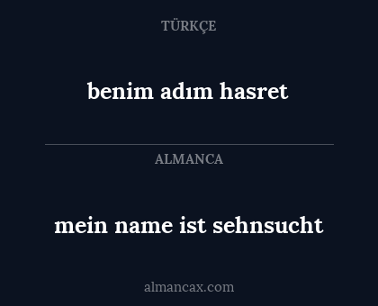 benim adım hasret - mein name ist sehnsucht