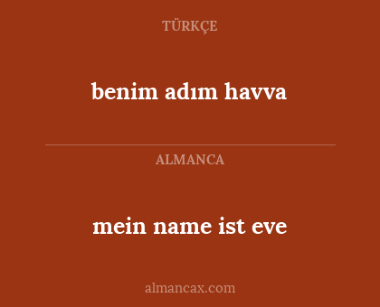 benim adım havva - mein name ist eve